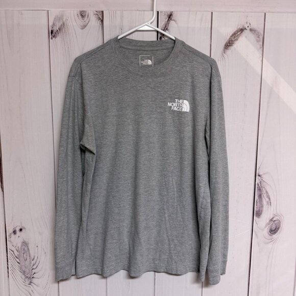 The North Face Long Sleeve Logo Tee Men’s L Heather Gray EUC - Picture 1 of 10